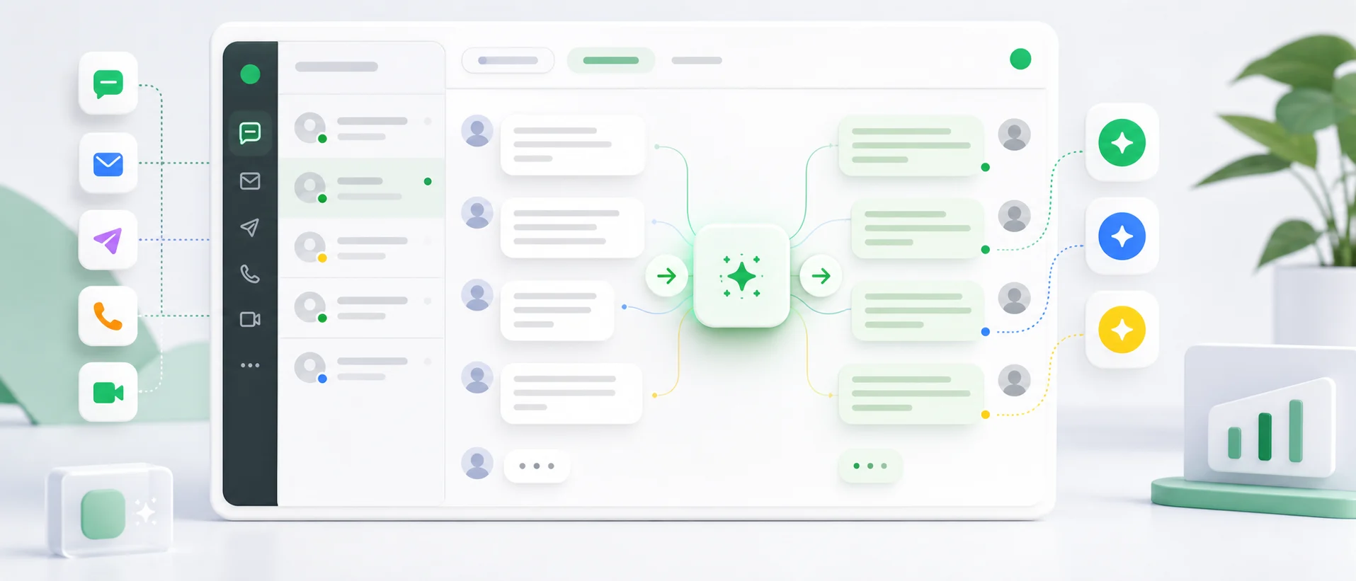 Kundensupport-Inbox mit automatischer Übersetzung über mehrere Kommunikationskanäle