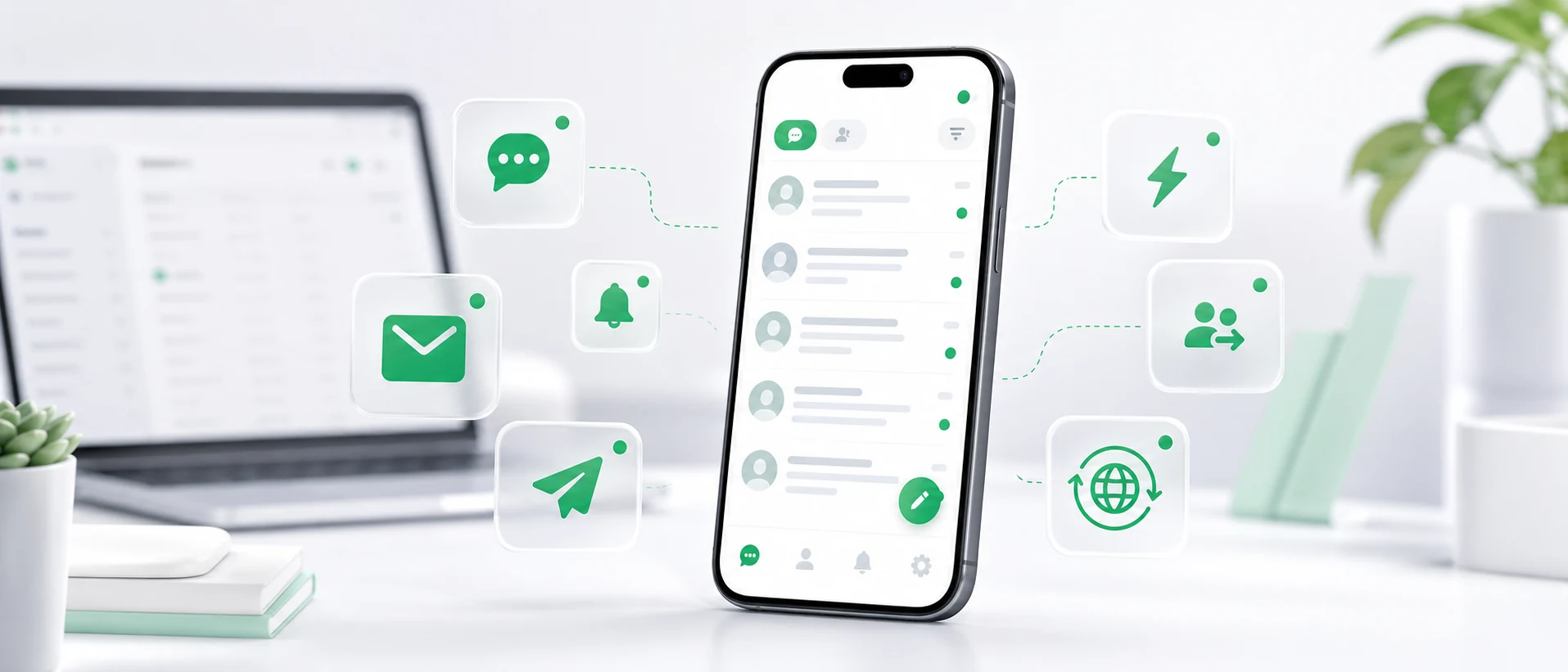 Mobile App für Kundenservice mit Benachrichtigungen und Nachrichten aus mehreren Kanälen