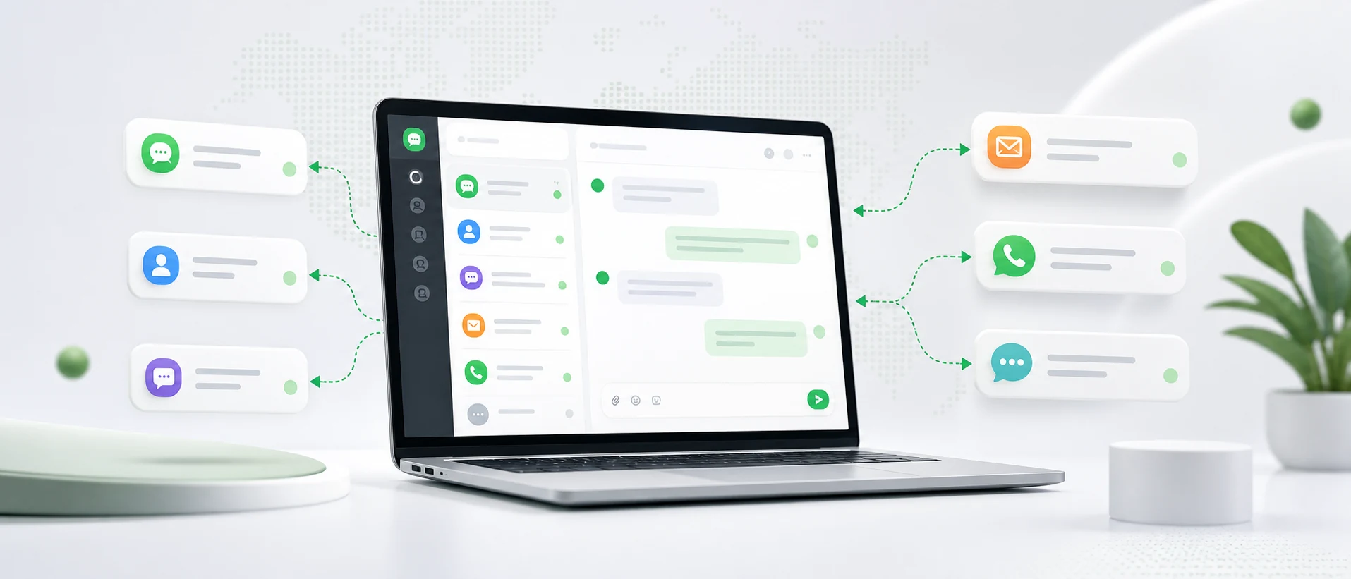 Omnichannel-Inbox, die Kundennachrichten aus mehreren Kanälen in einem Support-Panel bündelt